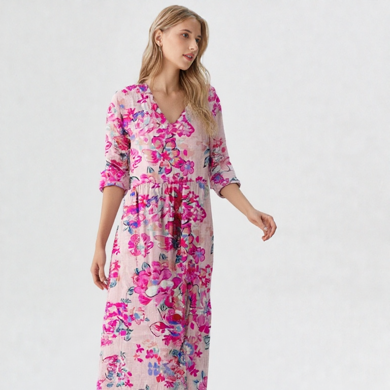 SERENA | Maxi dress with vintage floral print