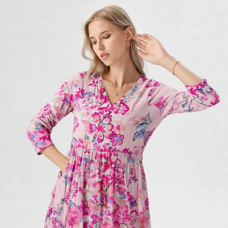 SERENA | Maxi dress with vintage floral print