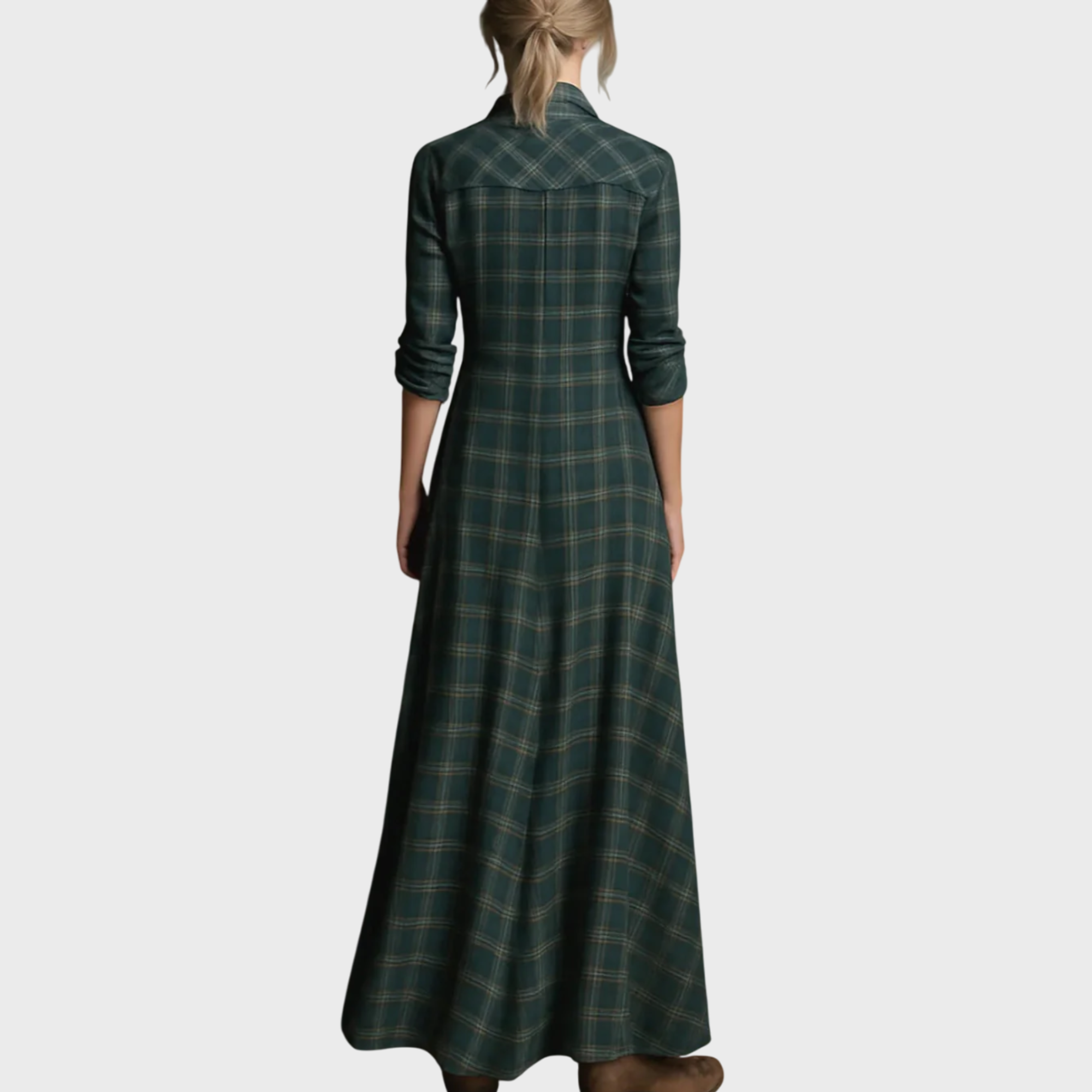 Elena | Plaid Maxi Shirt Dress
