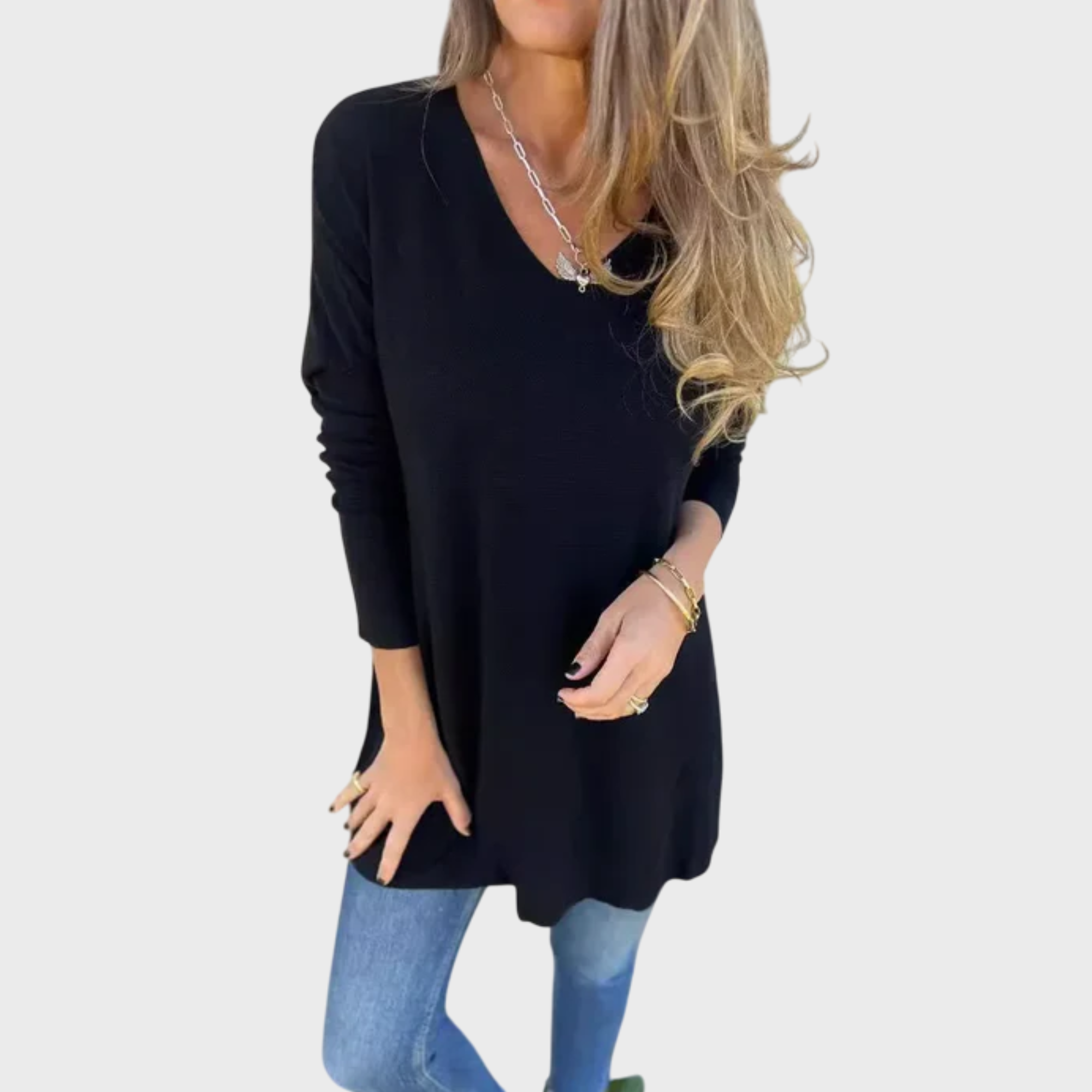ELIZABETH | Relaxed V-Neck Knit Tunic