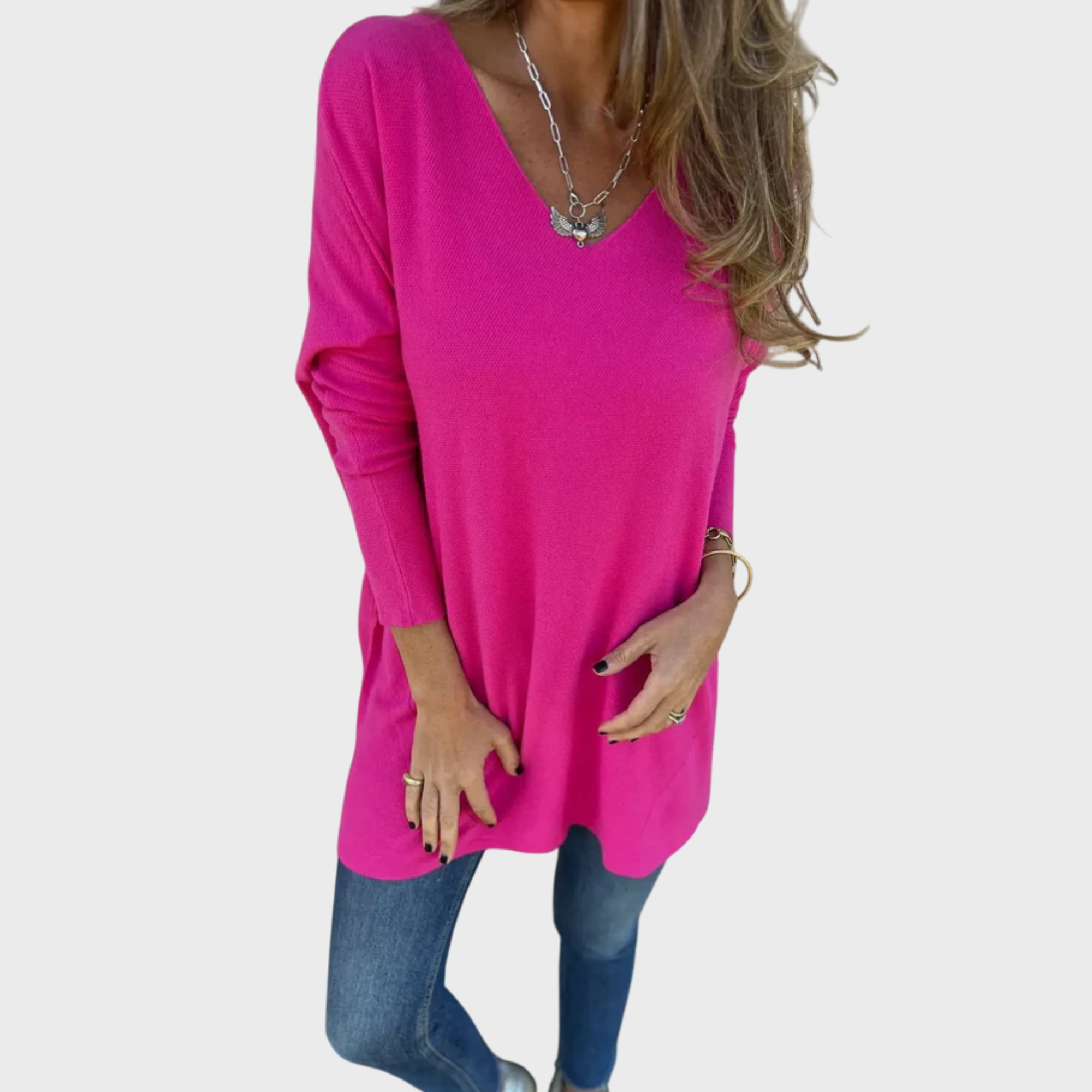ELIZABETH | Relaxed V-Neck Knit Tunic