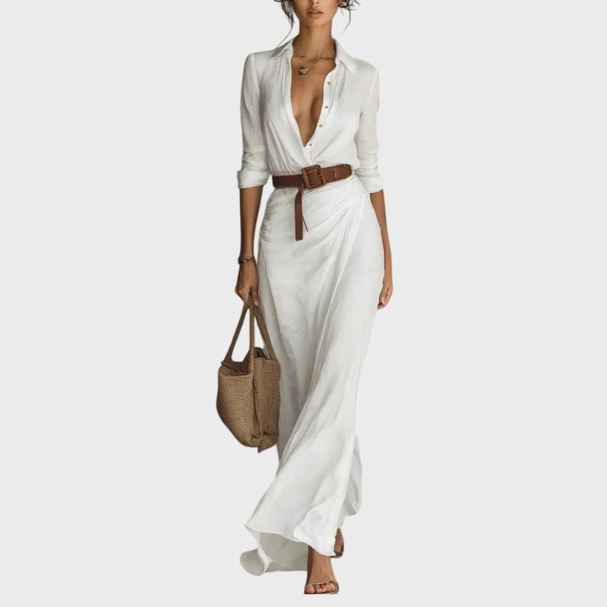 JULIA | Lapel-Wrap Maxi Dress
