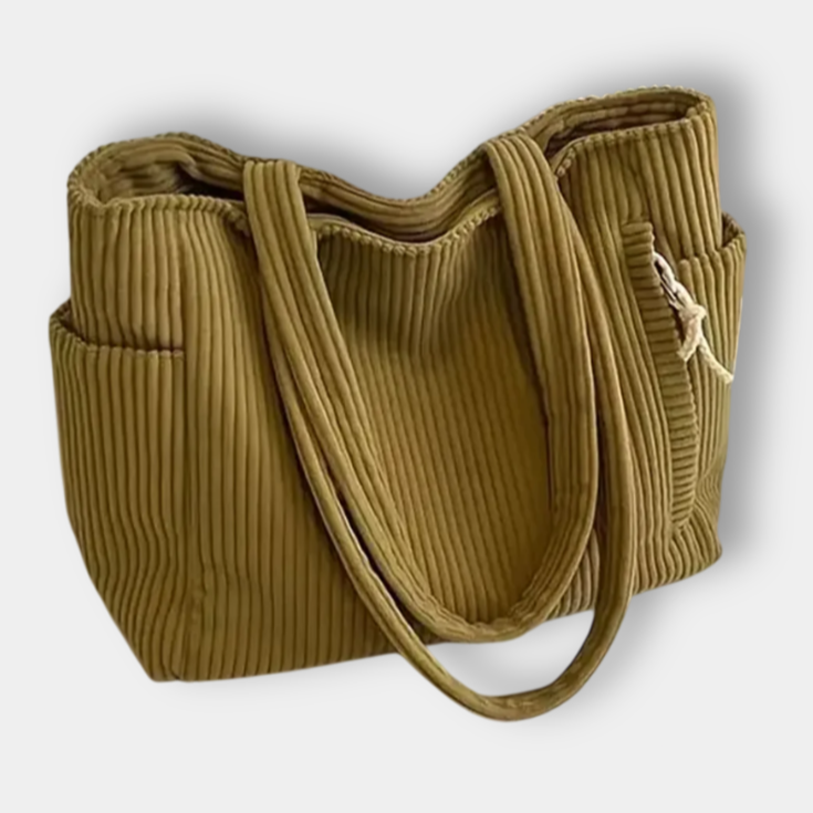 HELENA | Ribbed Tote Bag with Cord Detail
