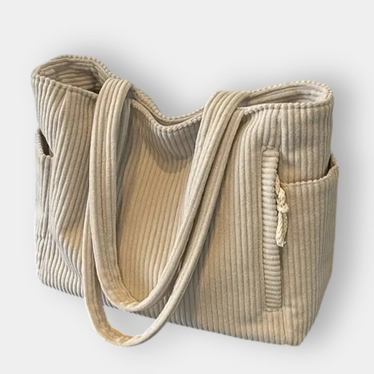 HELENA | Ribbed Tote Bag with Cord Detail
