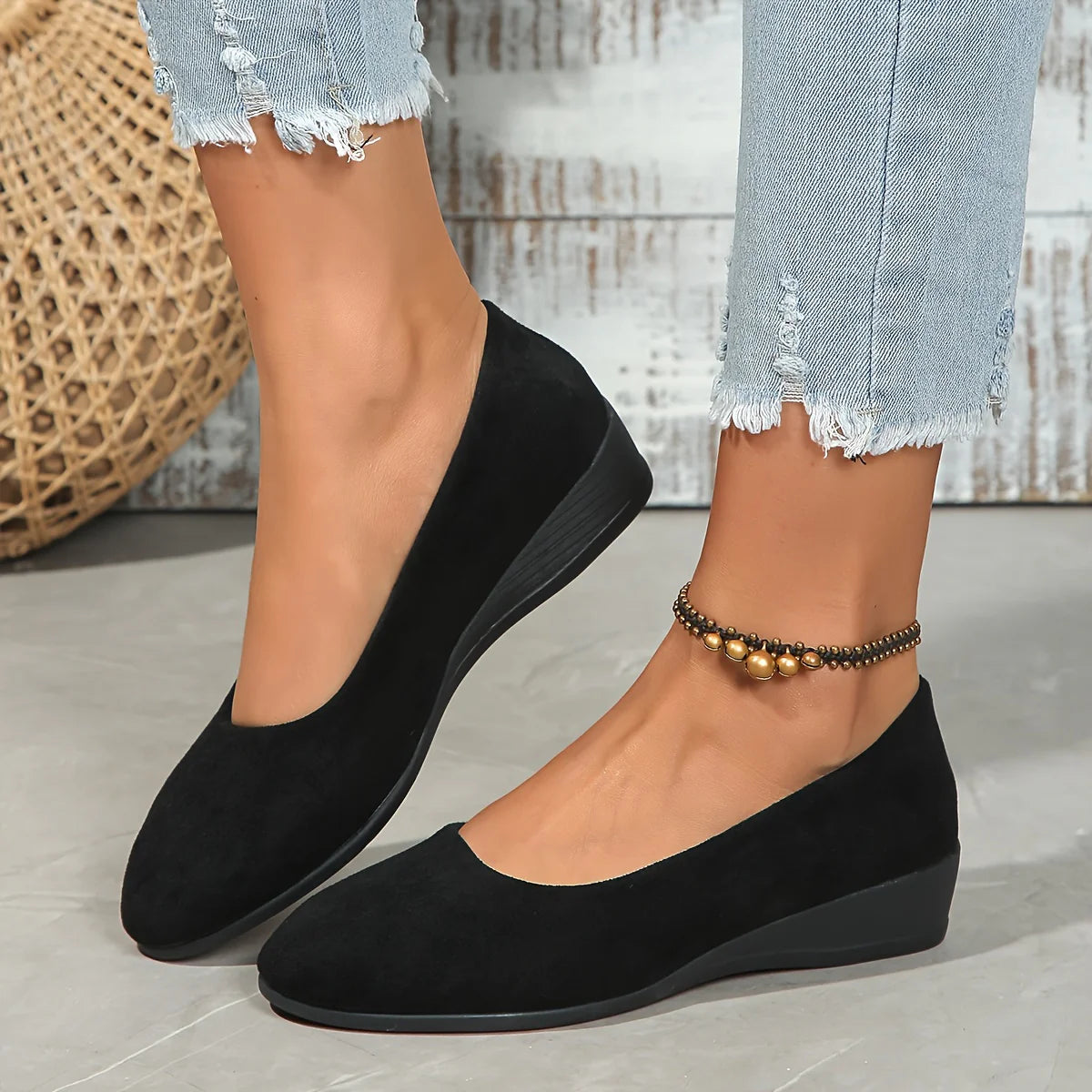 Daisy™ – Comfortable wedge-heel ballerinas