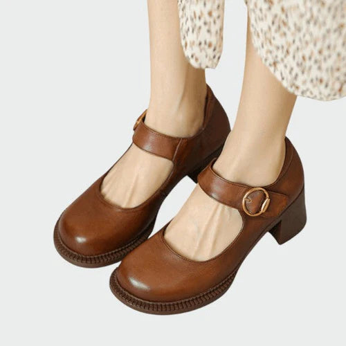 Olivia – Chunky-Heel Buckle Mary Jane Shoes