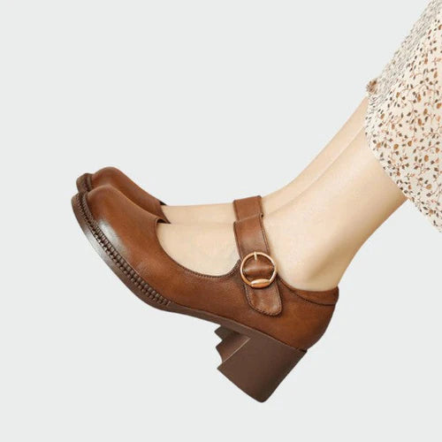 Olivia – Chunky-Heel Buckle Mary Jane Shoes