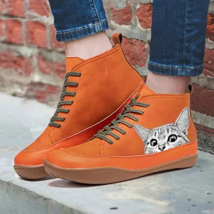 FLORENCE | Leather ankle boots for cat lovers