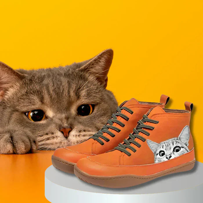 FLORENCE | Leather ankle boots for cat lovers