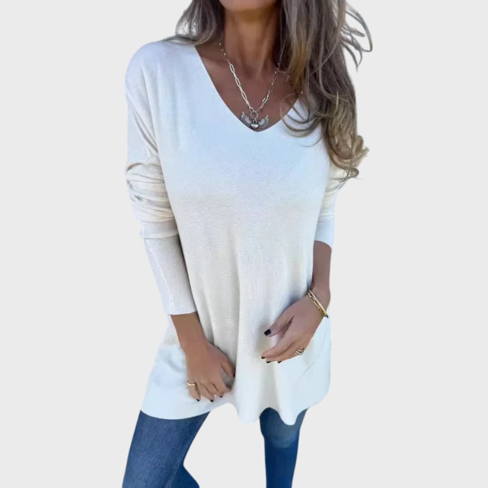 ELIZABETH | Relaxed V-Neck Knit Tunic
