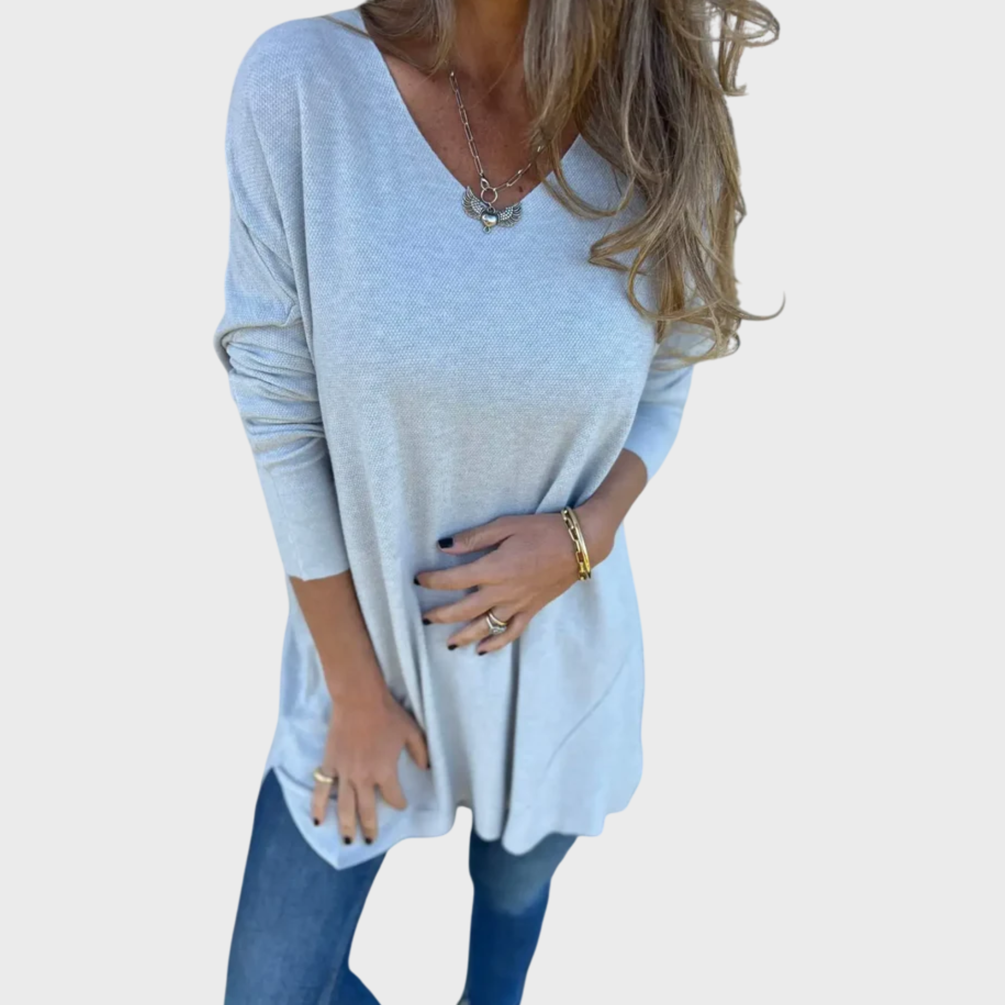ELIZABETH | Relaxed V-Neck Knit Tunic