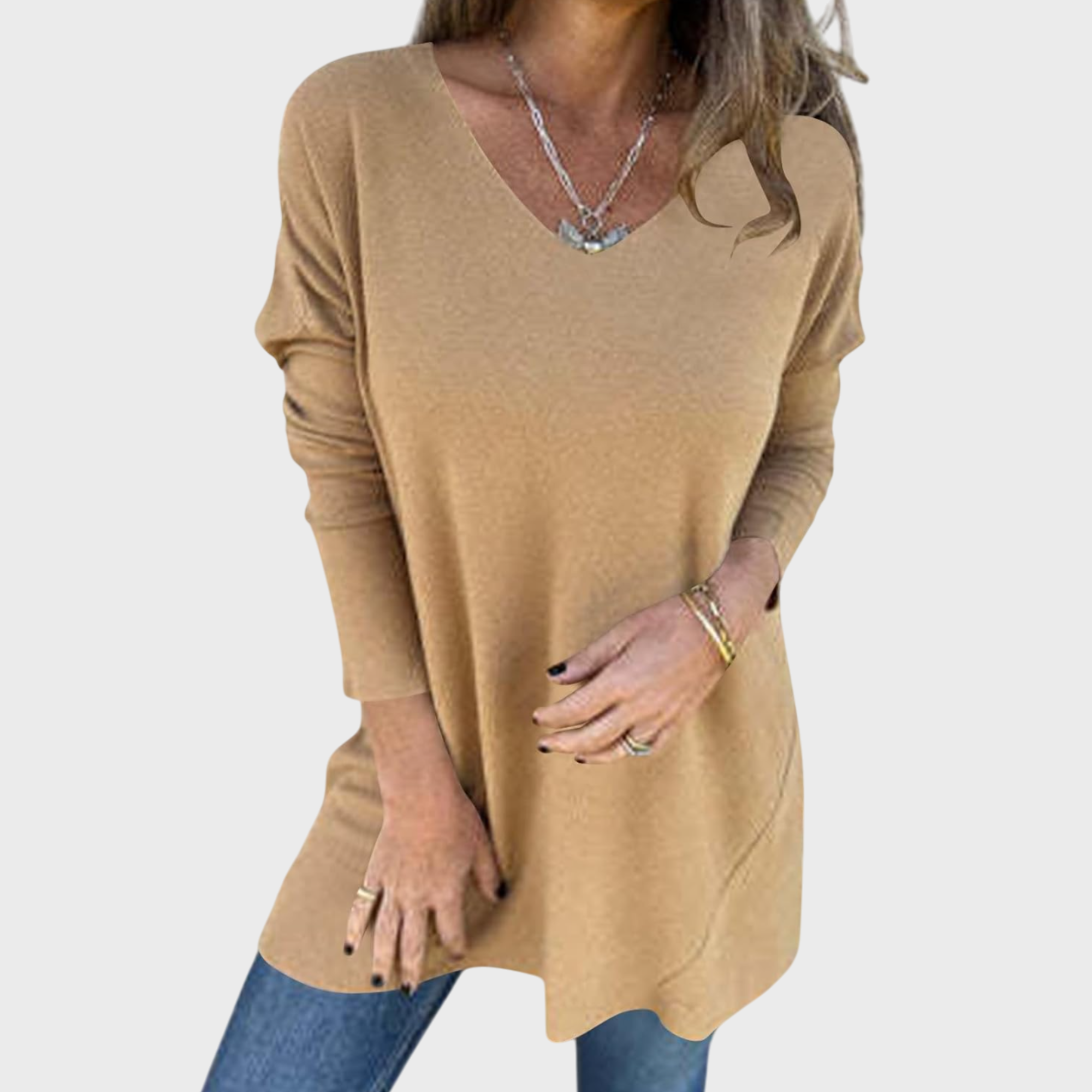 ELIZABETH | Relaxed V-Neck Knit Tunic