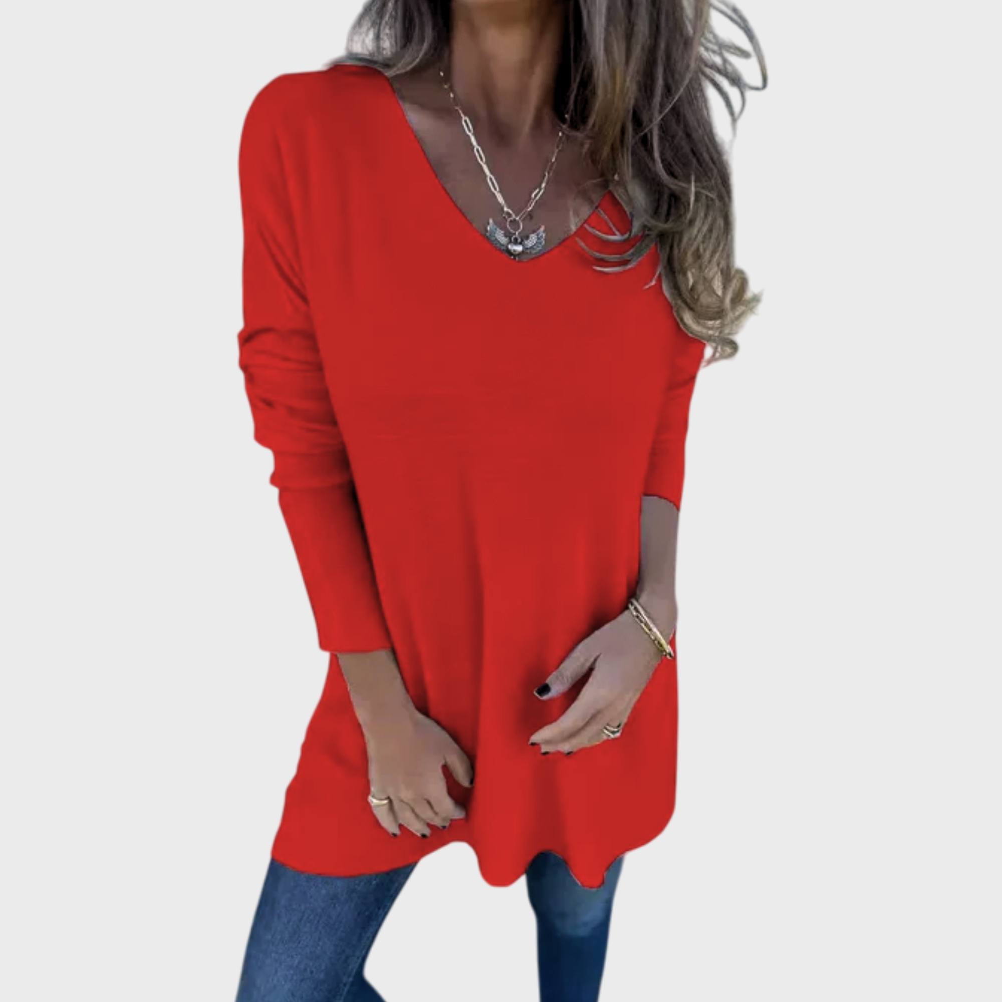 ELIZABETH | Relaxed V-Neck Knit Tunic