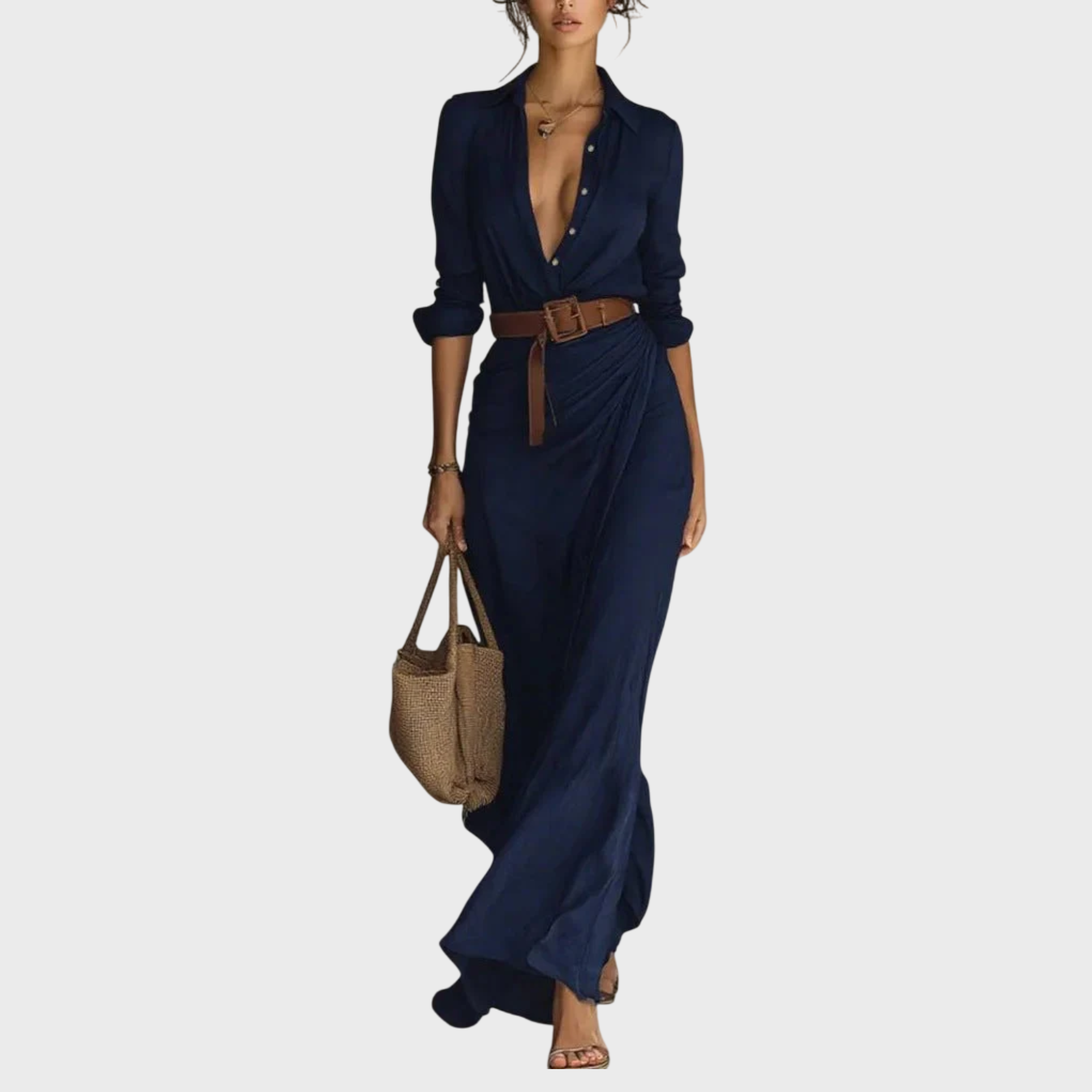 JULIA | Lapel-Wrap Maxi Dress