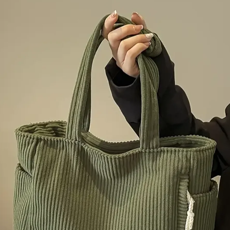 HELENA | Ribbed Tote Bag with Cord Detail