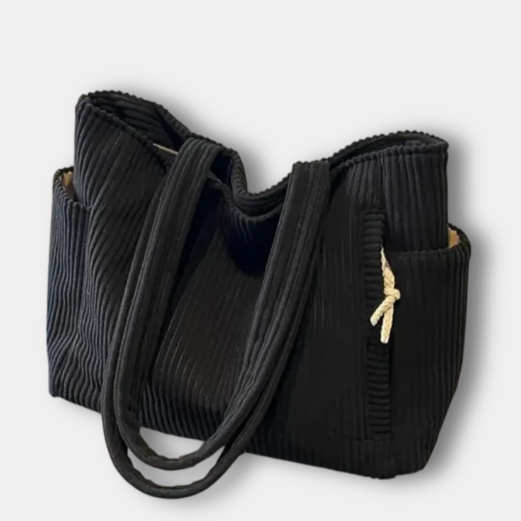 HELENA | Ribbed Tote Bag with Cord Detail