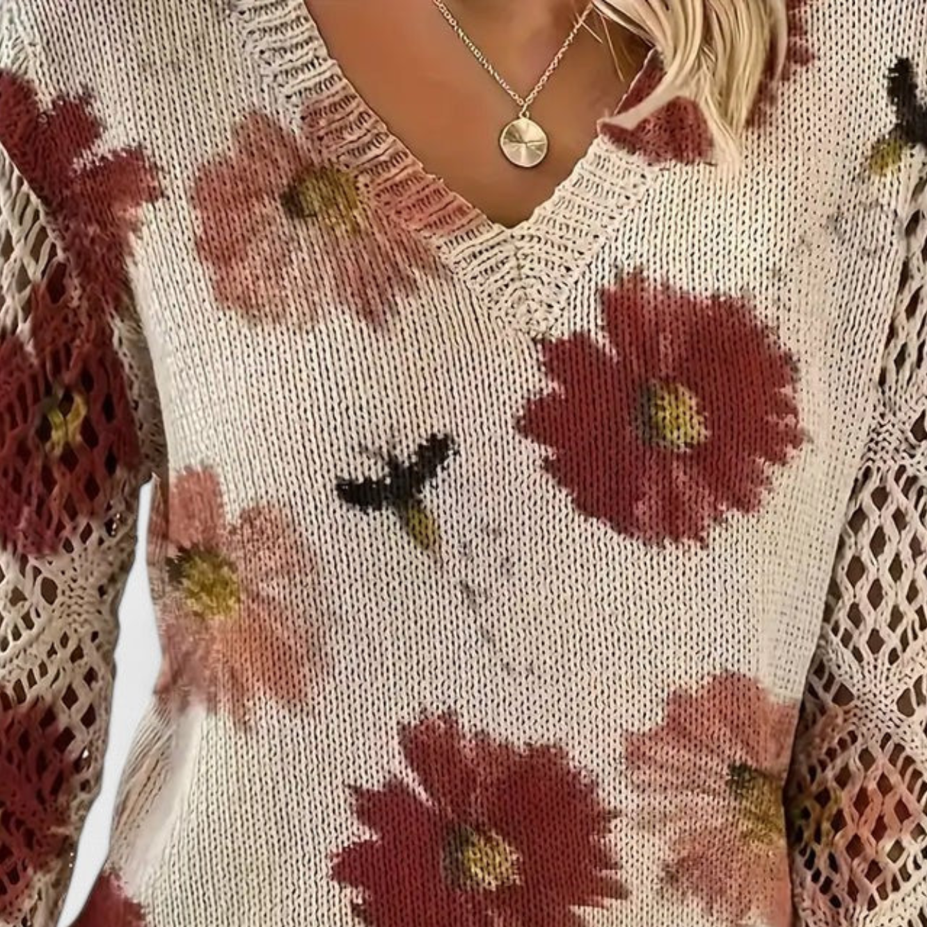 AURÉLIE | Elegant jumper with floral pattern