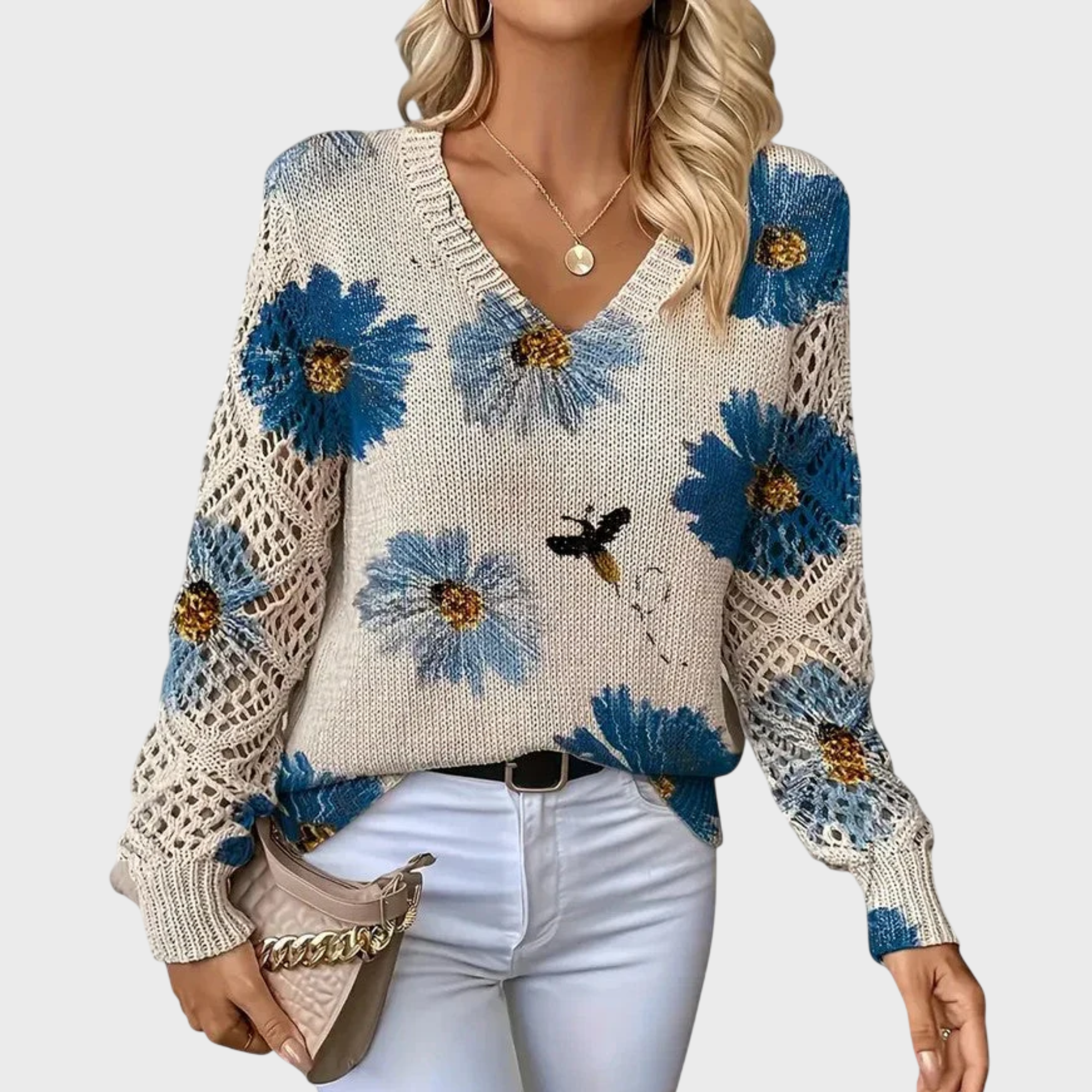 AURÉLIE | Elegant jumper with floral pattern