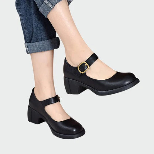 Olivia – Chunky-Heel Buckle Mary Jane Shoes