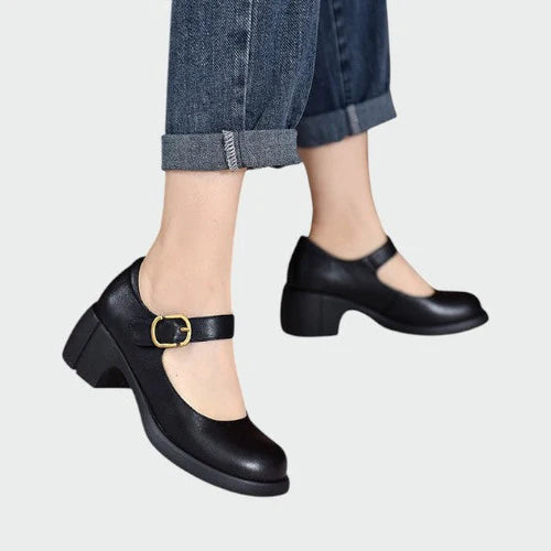 Olivia – Chunky-Heel Buckle Mary Jane Shoes