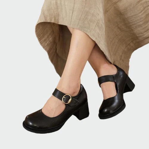 Olivia – Chunky-Heel Buckle Mary Jane Shoes
