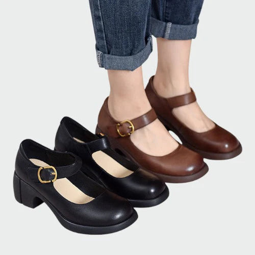 Olivia – Chunky-Heel Buckle Mary Jane Shoes